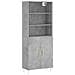 Credenza Grigio Cemento 69,5x34x180 Cm In Legno Multistrato - Foto miniatura 2