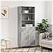 Credenza Grigio Cemento 69,5x34x180 Cm In Legno Multistrato - Foto miniatura 1
