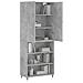Credenza Grigio Cemento 69,5x34x180 Cm In Legno Multistrato - Foto miniatura 3