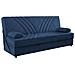 Divano Letto Ramon, Divano Letto Contenitore A 3 Posti Con 2 Cuscini Inclusi, Sofà Da Soggiorno In Tessuto Imbottito Con Apertura Click-clack, 181x81h88 Cm, Blu - Foto miniatura 2