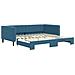 Divano Letto Con Letto Estraibile Blu 100x200 Cm In Velluto - Foto miniatura 2