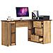 Scrivania ad angolo B20 destro, 1 anta e 3 cassetti, 155x85x77 cm, Colore Quercia Craft - Foto miniatura 2