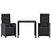 Set da Bistrò 3 pz con Cuscini Nero in Polyrattan - Foto miniatura 1