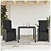 Set da Bistrò 3 pz con Cuscini Nero in Polyrattan - Foto miniatura 7
