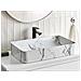 Lavabo Bagno Ceramica Nero Effetto Marmo 62 X 35 Cm Ipala - Foto miniatura 1