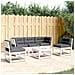 Set Divani Giardino 5pz con Cuscini Bianco Legno Massello Pino - Foto miniatura 4