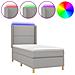 Letto a Molle Materasso e LED Grigio Chiaro 90x190 cm Tessuto - Foto miniatura 1