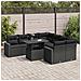 Set Divani Da Giardino 9 Pz Con Cuscini Nero In Polyrattan - Foto miniatura 1