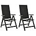 Sedie Giardino Pieghevoli 2 Pz Textilene E Alluminio Nere - Foto miniatura 2