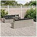 Set Divano da Giardino da 9 Pezzi con Cuscini Grigio Chiaro in Polyrattan - Foto miniatura 2