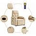 Poltrona Reclinabile Massaggiante Crema Tessuto di Microfibra - Foto miniatura 8