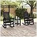 Sedie a Dondolo da Giardino 2 pz Nero 70x92x107.5 cm HDPE - Foto miniatura 3