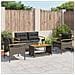 Set Divani da Giardino 4 pz con Cuscini in Polyrattan Grigio - Foto miniatura 3