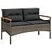 Set Divani da Giardino 4 pz con Cuscini in Polyrattan Grigio - Foto miniatura 5