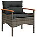 Set Divani da Giardino 4 pz con Cuscini in Polyrattan Grigio - Foto miniatura 7