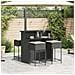 Set Bar da Giardino 5 pz con Cuscini in Polyrattan Nero - Foto miniatura 3