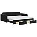 Divano Letto Estraibile con Cassetti Nero 90x190 cm in Velluto - Foto miniatura 1