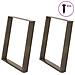 Gambe per tavolo da pranzo a forma di U 2 pz in acciaio naturale 80x(72-73) cm - Foto miniatura 1