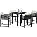 Set da Pranzo per Giardino 5 pcs Nero polyrattan - Foto miniatura 3