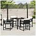 Set da Pranzo per Giardino 5 pcs Nero polyrattan - Foto miniatura 4