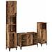 Set di mobili per il bagno con lo scaffale 3 pcs Legno vecchio - Foto miniatura 1
