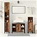 Set di mobili per il bagno con lo scaffale 3 pcs Legno vecchio - Foto miniatura 2