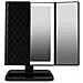 Specchio Per Trucco Led Tri-fold Con Motivo In Pelle, Alimentazione Usb /batteria Black - Foto miniatura 1
