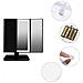 Specchio Per Trucco Led Tri-fold Con Motivo In Pelle, Alimentazione Usb /batteria Black - Foto miniatura 2