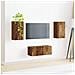 Set mobile TV 2 pcs Legno vecchio Legno multistrato - Foto miniatura 4
