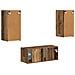 Set mobile TV 2 pcs Legno vecchio Legno multistrato - Foto miniatura 8