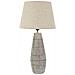 Lampada Da Tavolo Hanoi In Polyresin Multicolore Con Paralume In Lino Naturale - Foto miniatura 1