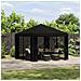 Gazebo 3 x 3 m Nero Poliestere e Acciaio 190 gsm - Foto miniatura 2