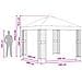 Gazebo 3 x 3 m Nero Poliestere e Acciaio 190 gsm - Foto miniatura 7