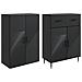 Set di armadi 2 pcs Nero 66 x 34,5 x 89,5 cm - Foto miniatura 3