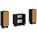 Set di Armadi da Bagno da 2 Pezzi EDE Nero Legno ingegnerizzato - Foto miniatura 3