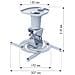 ICA-PM 100WH - Staffa Universale a Soffitto per Proiettore, Bianco - Foto miniatura 5