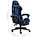 Sedia Da Gaming Con Poggiapiedi Blu E Nera In Similpelle - Foto miniatura 6