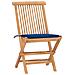 Set da Pranzo Giardino Pieghevole 3 pz Cuscino Massello di Teak - Foto miniatura 2