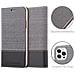 Custodia Compatibile Con Apple Iphone 13 Pro Max In Grigio Nero - Coperchio Protettiva Con Chiusura Magnetica, Funzione Stand E Tasca Per Le Carte - Foto miniatura 7