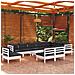 Set Divani Da Giardino 11 Pz Con Cuscini Bianchi Legno Di Pino - Foto miniatura 1