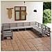 Set Divani Da Giardino 10 Pz Grigio In Legno Massello Di Pino - Foto miniatura 1
