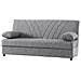 Divano Letto Ramon, Divano Letto Contenitore A 3 Posti Con 2 Cuscini Inclusi, Sofà Da Soggiorno In Tessuto Imbottito Con Apertura Click-clack, 181x81h88 Cm, Grigio - Foto miniatura 2