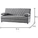 Divano Letto Ramon, Divano Letto Contenitore A 3 Posti Con 2 Cuscini Inclusi, Sofà Da Soggiorno In Tessuto Imbottito Con Apertura Click-clack, 181x81h88 Cm, Grigio - Foto miniatura 3