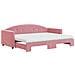 Divano Letto Estraibile Con Materassi Rosa 80x200 Cm Velluto - Foto miniatura 1