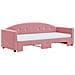 Divano Letto Estraibile Con Materassi Rosa 80x200 Cm Velluto - Foto miniatura 9