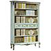 Libreria Classica Legno Shabby Bianco Argento 130x50x215 - Foto miniatura 1