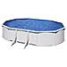 Man. Piscina ovale serie Fidji, mis. 527 x 500 x 122 cm parete acciaio, colore bianco, interno in pvc, include filtro e scala di sicurezza - Foto miniatura 11