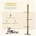 Albero Tiragraffi Per Gatti A 4 Livelli, Fissaggio A Soffitto Regolabile, 43x27x228-260cm - Foto miniatura 3