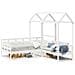 Set Dormeuse E Panca Con Tetto Bianco 90x190cm Massello Pino - Foto miniatura 1