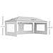 Gazebo da esterno bianco con Finestre Regolabile in Altezza e tende Removibili 5.9x3x2.7m - Foto miniatura 4